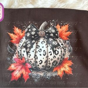 L Chocolate Brown Pumpkin Sweatshirt